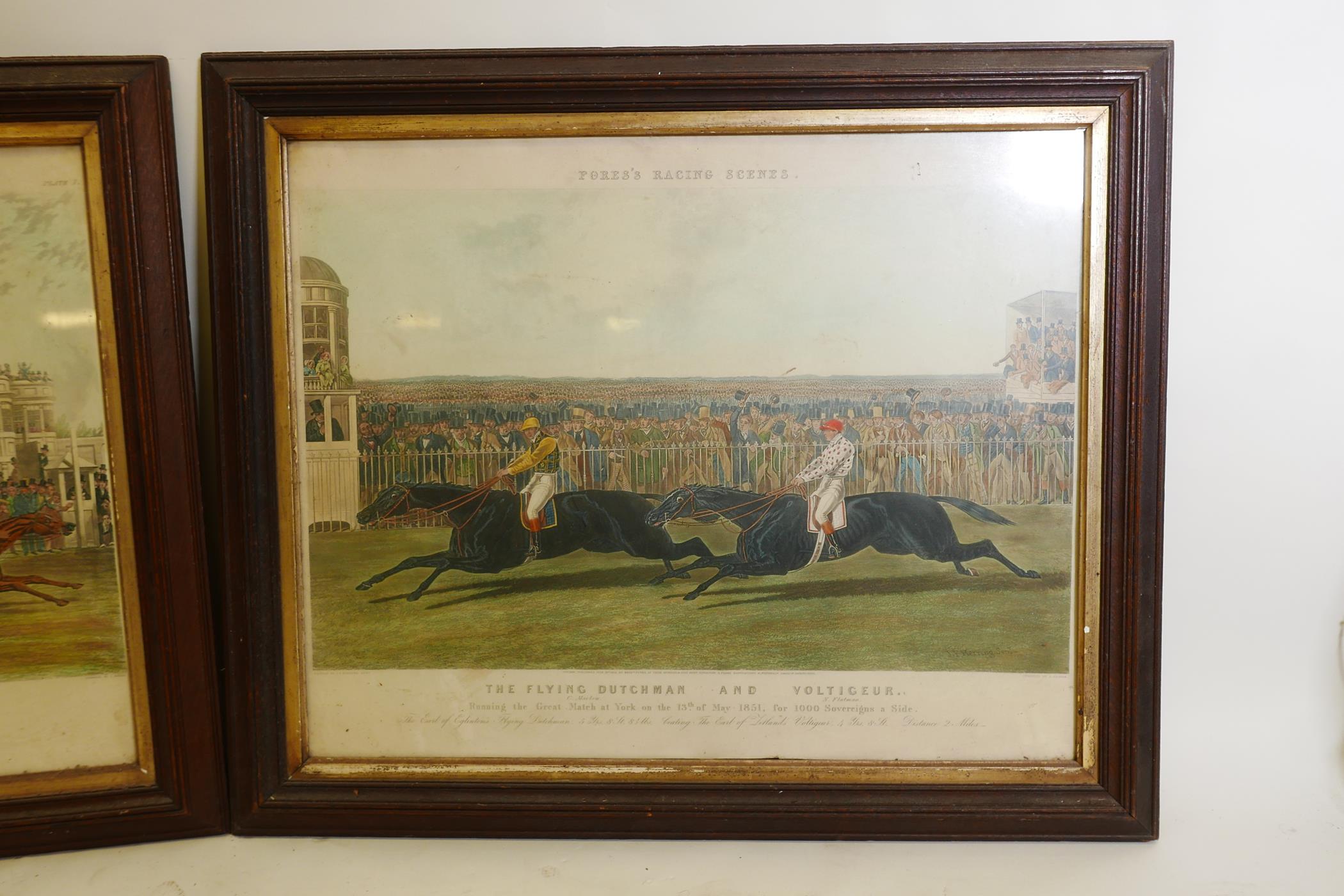 Fore's Racing Scenes, two C19th lithographs after J F Herring Snr, plate 2, The Flying Dutchman - Image 3 of 5