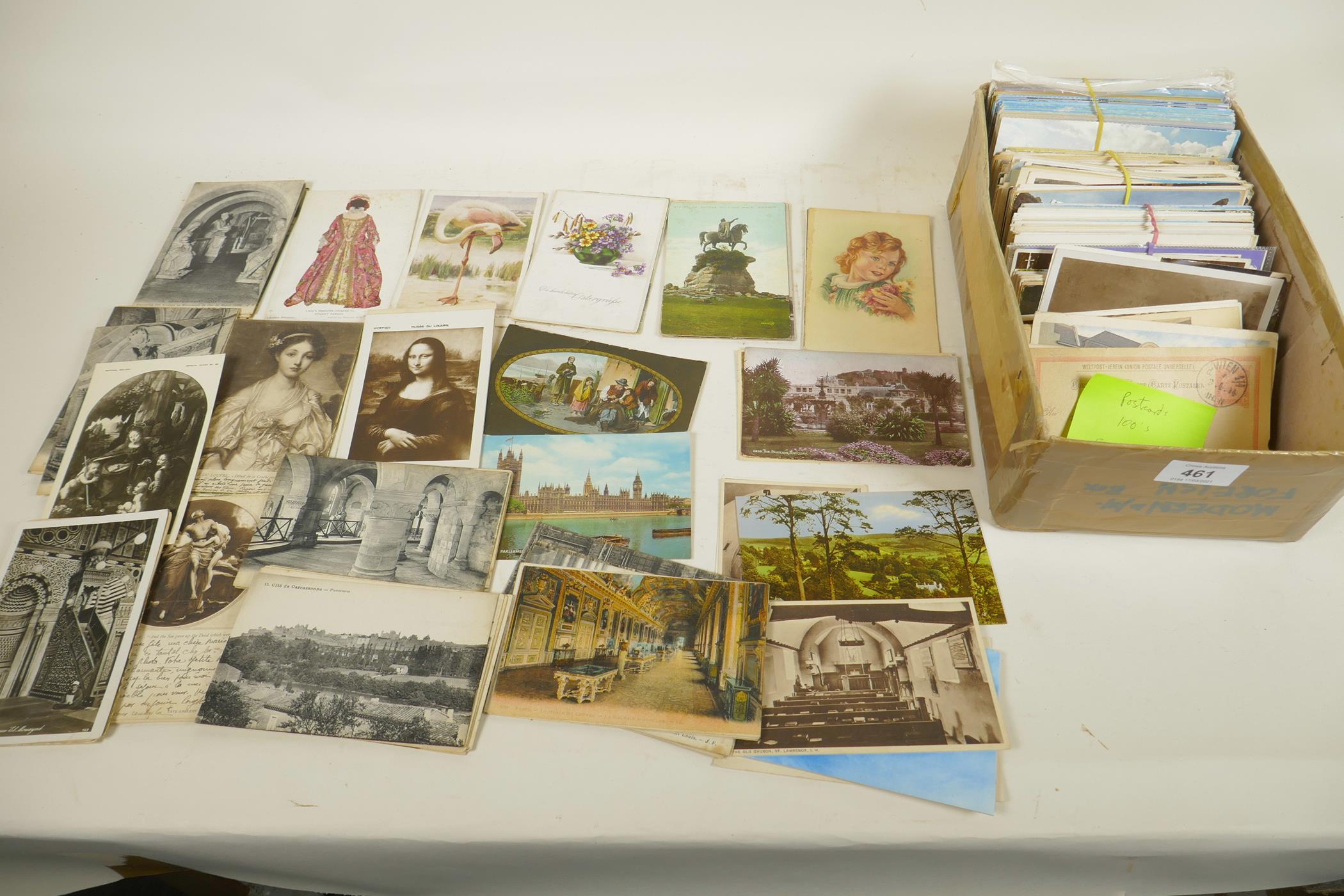 A box of vintage postcards, mainly UK counties, Wales, royalty etc, approximately 500 - Image 4 of 4