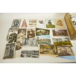A box of vintage postcards, mainly UK counties, Wales, royalty etc, approximately 500