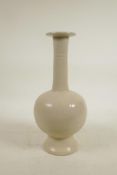 A Chinese Song style ding ware vase with incised underglaze floral decoration, 2 character mark to