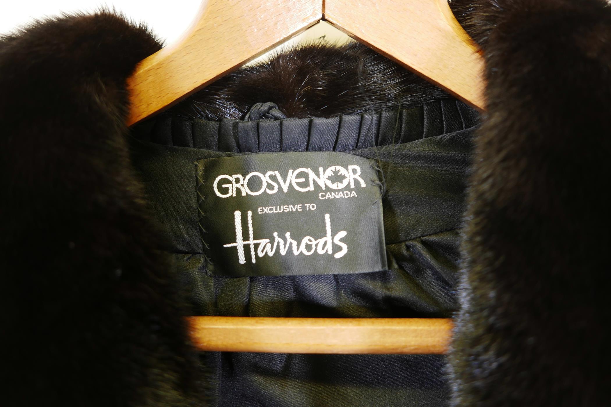 A vintage Harrods ladies' mink fur coat by Grosvenor of Canada, in fine condition, 48" long - Image 3 of 3