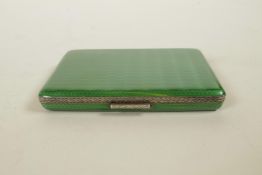 A Continental silver and enamel cigarette case with 1929 import hallmark, 3¼" x 2¼"