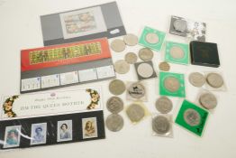 A quantity of British crown coins, mainly Queen Elizabeth II, and three commemorative first day