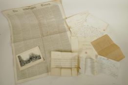 A collection of early C19th correspondence, together with a signed Christmas card from the Duke