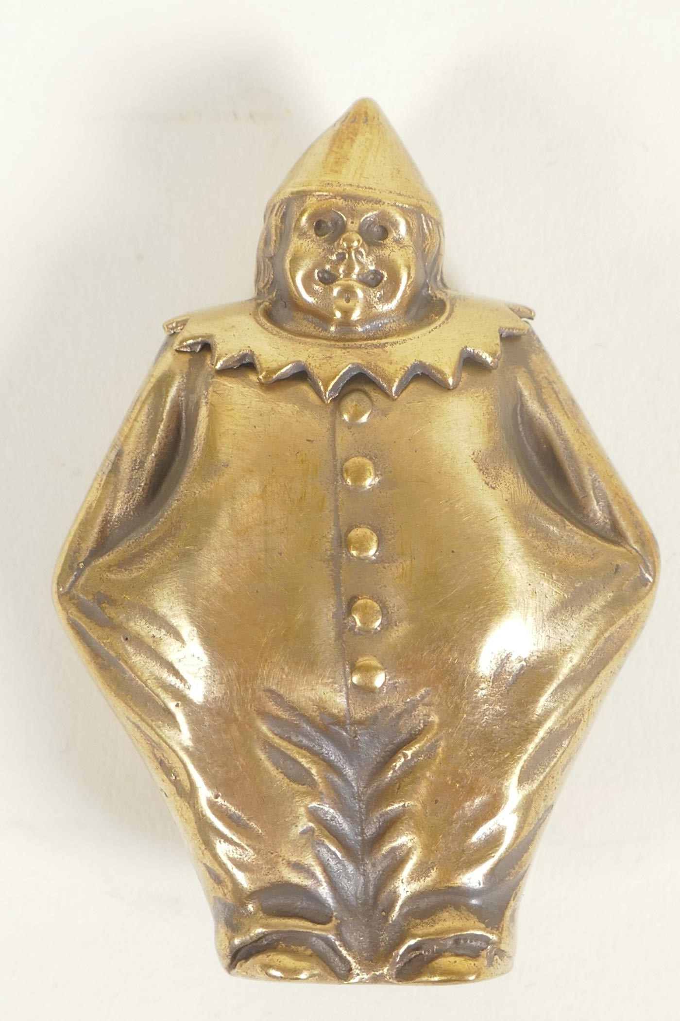 A brass vesta case, 2" long