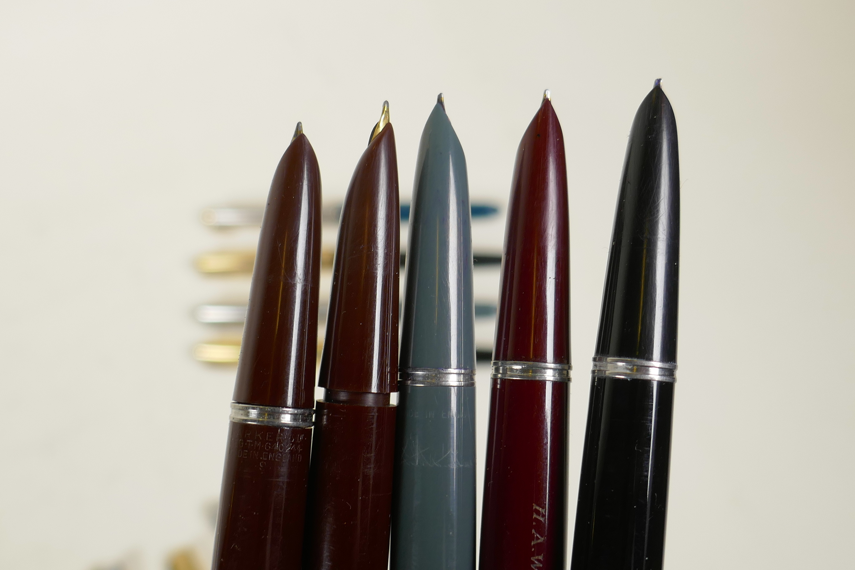 A collection of nine Parker '51' fountain pens, 5½" long - Image 2 of 3