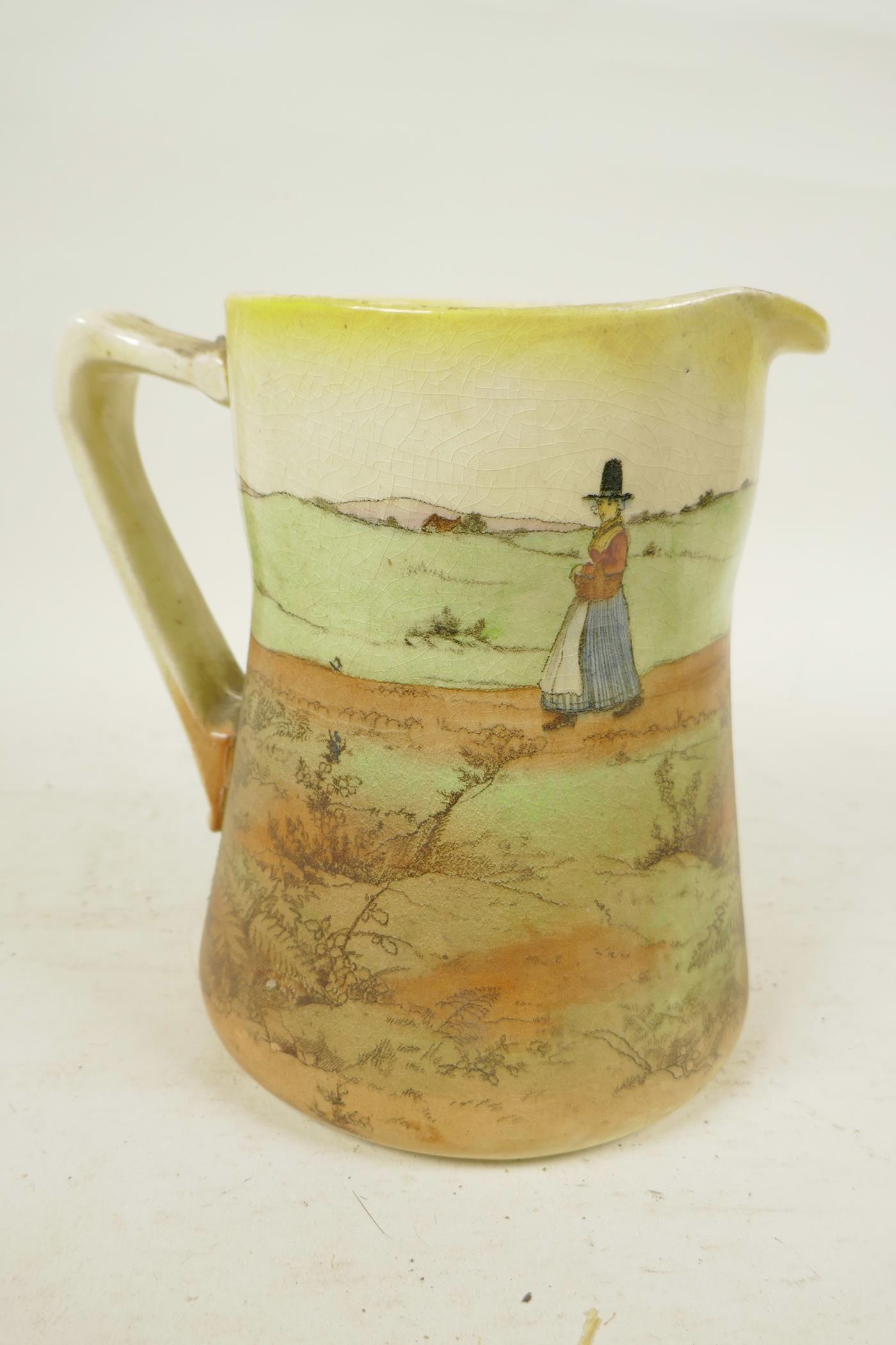 A Royal Doulton 'Welsh Ladies' water jug, 7½" high - Image 3 of 4