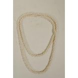 A freshwater pearl necklace, 46" long