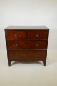 A Victorian mahogany chest of two short over two long drawers, 36" x 17", 35" high
