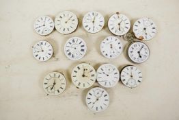 Thirteen pocket watch movements for spares or repair