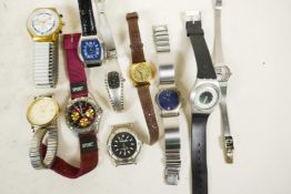 Ten various wristwatches including Swatch, Wrangler and Accurist
