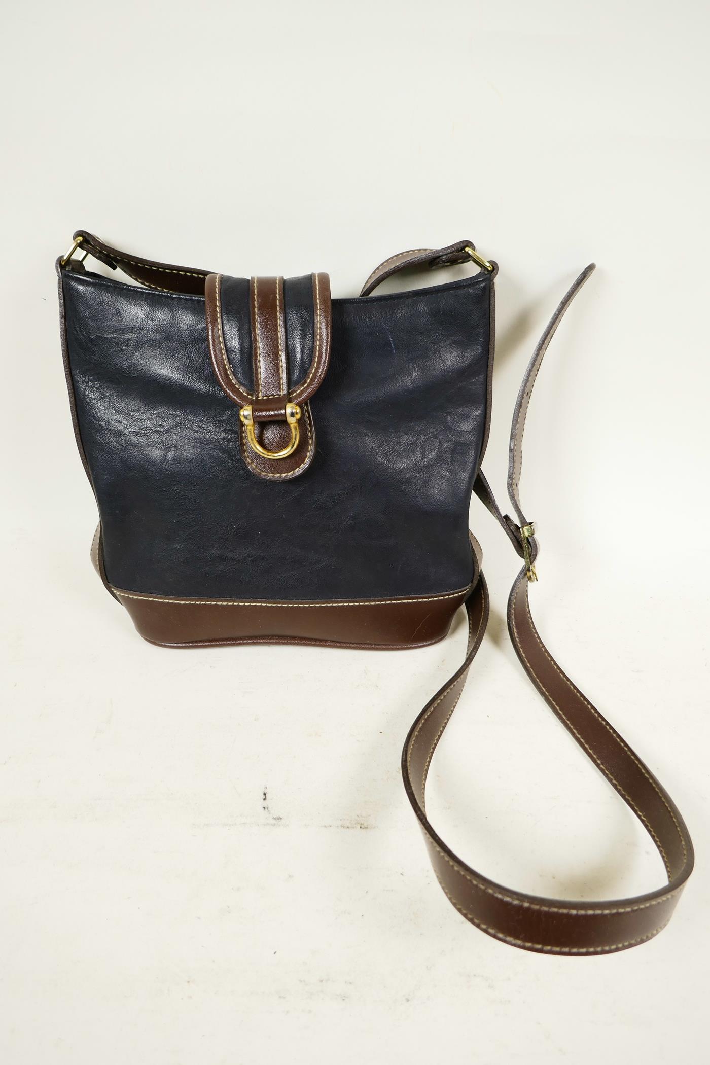 Four contemporary leather and faux leather handbags, including a new navy leather Radley small - Image 9 of 9