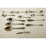 Three Edwardian sterling silver spoons presented by the Cambridge University Rifle Club 1912, E.L.