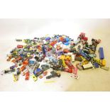 A quantity of toy cars and other vehicles including Matchbox