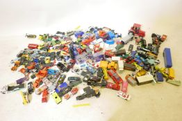 A quantity of toy cars and other vehicles including Matchbox