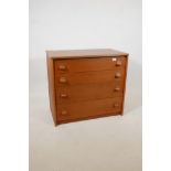 A 1960s/70s teak chest of four drawers by Stag