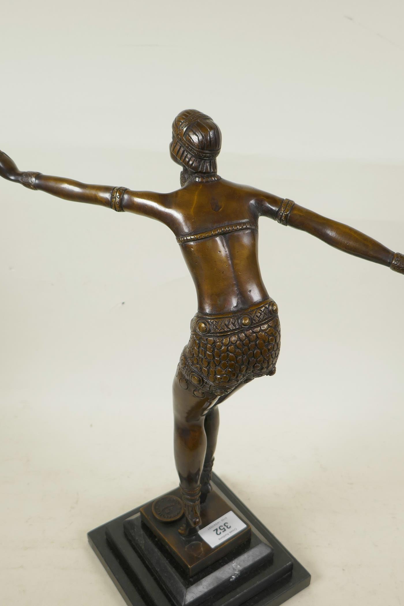 An Art Deco style bronze figure of a dancer in the style of Preiss, 16" high - Image 4 of 4
