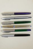 A collection of six assorted Sheaffer fountain pens, 5½" long