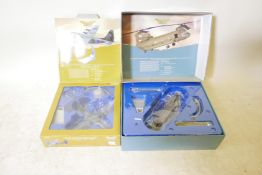 Two Aviation Archive scale models, the Chinook helicopter and the Lockheed C130K (unopened)