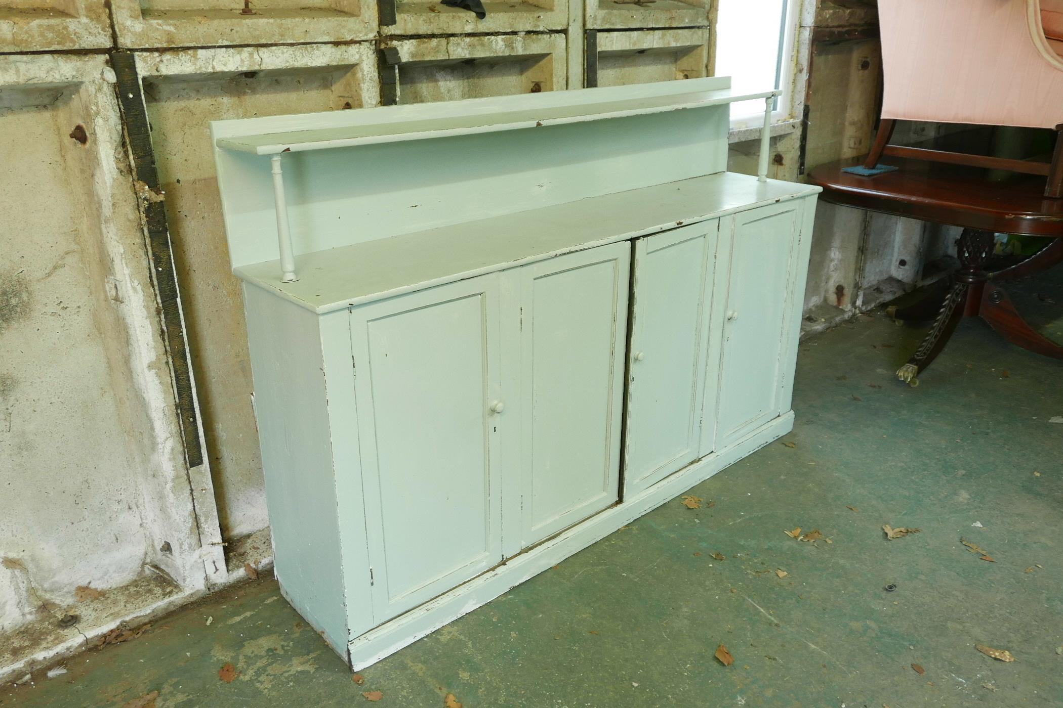 A late C19th/early C20th painted mahogany four door chiffonier, 69" x 15", 45" high - Image 2 of 2