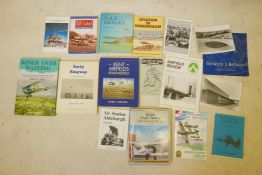 A collection of books and journals relating to small British airfields, 'Wings over Nazeing' by