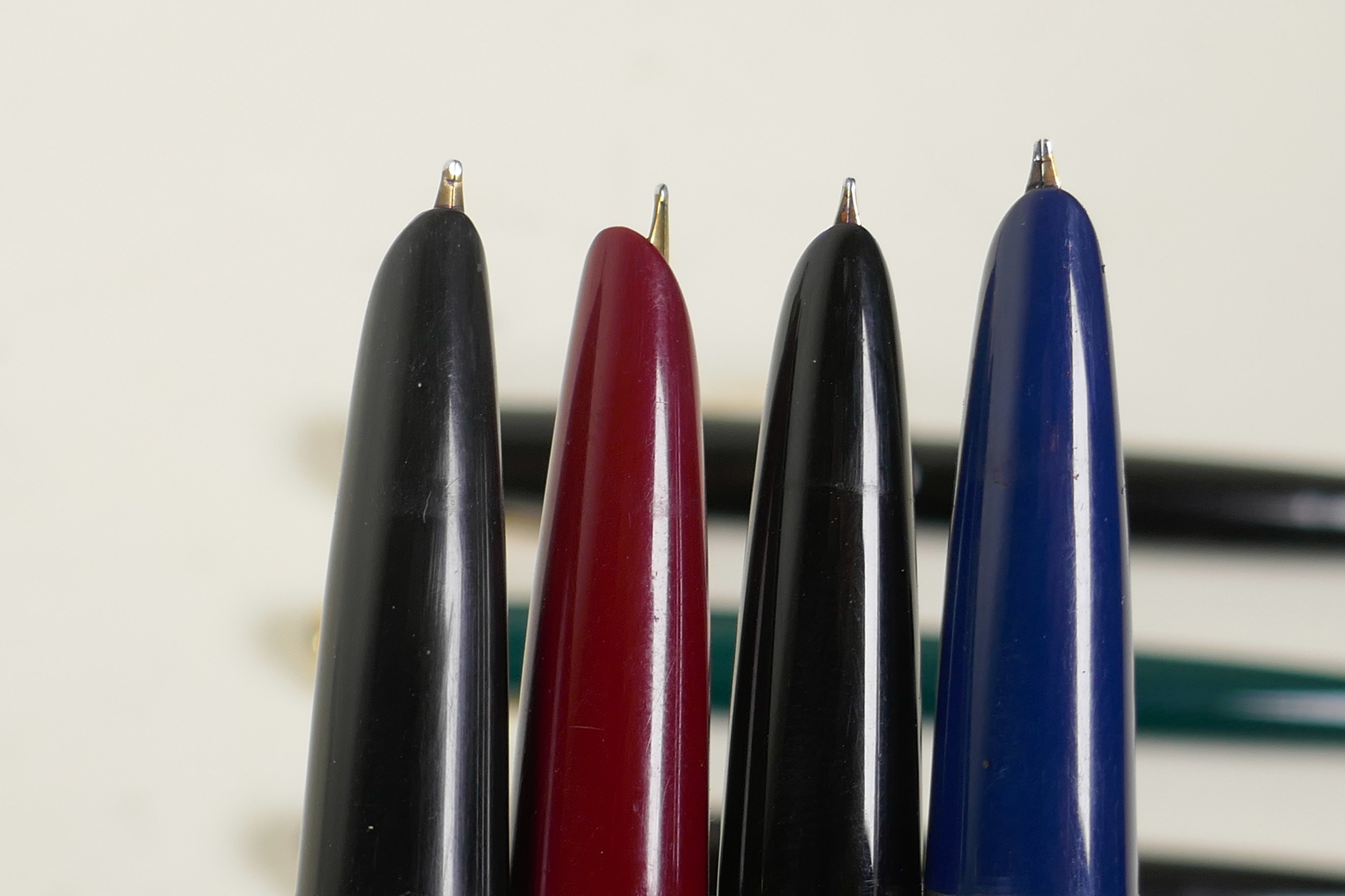 A collection of eight Parker Duofold fountain pens, all appear to have 14ct nibs, 5½" long - Image 2 of 3