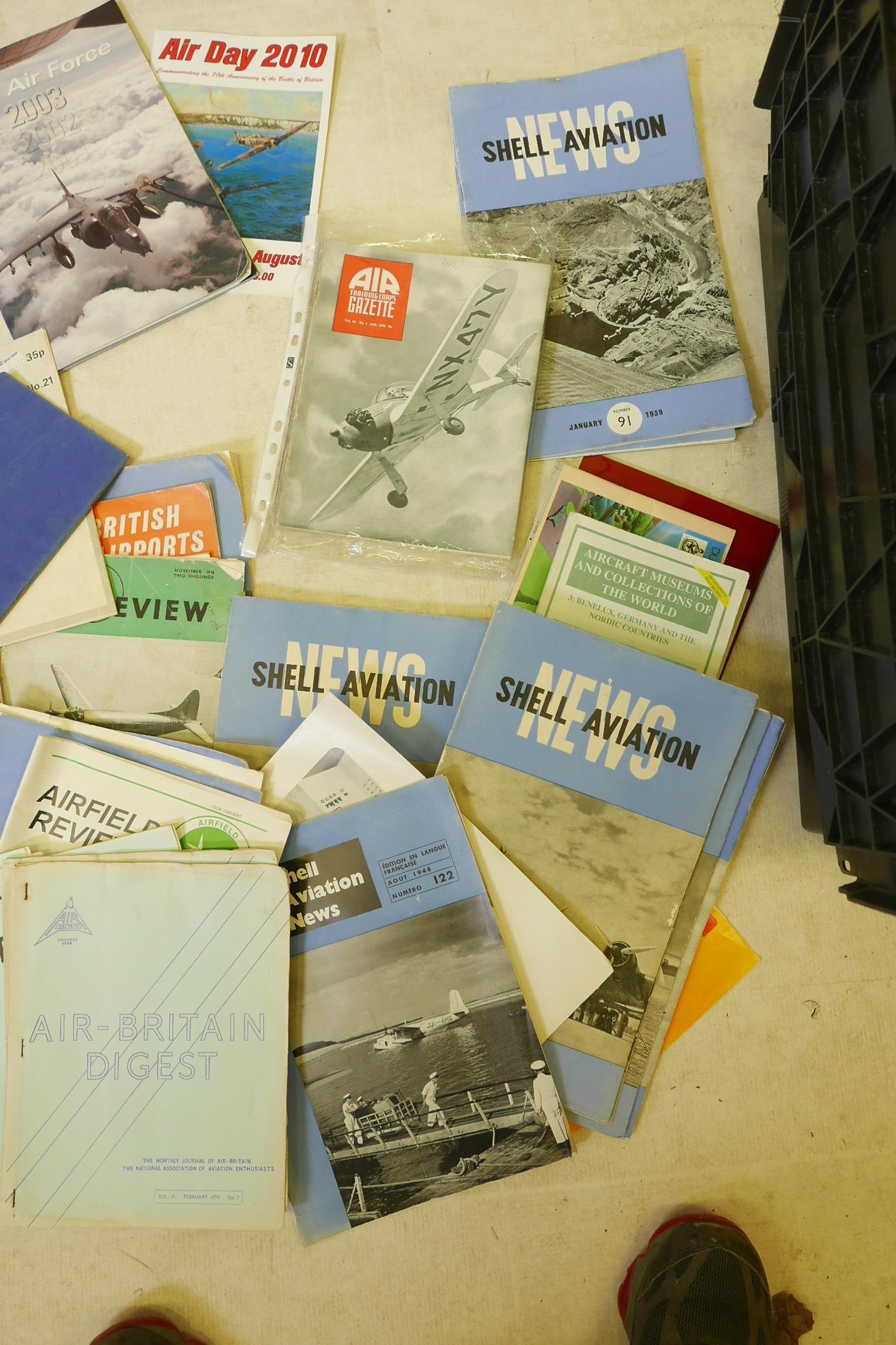 A box of aviation magazines and ephemera including early copies of the Air Britain Digest, Shell - Image 2 of 6