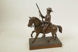 A Mappin and Webb bronze figure of an Anzac cavalryman, impressed Mappin and Webb London, Rd 355893,