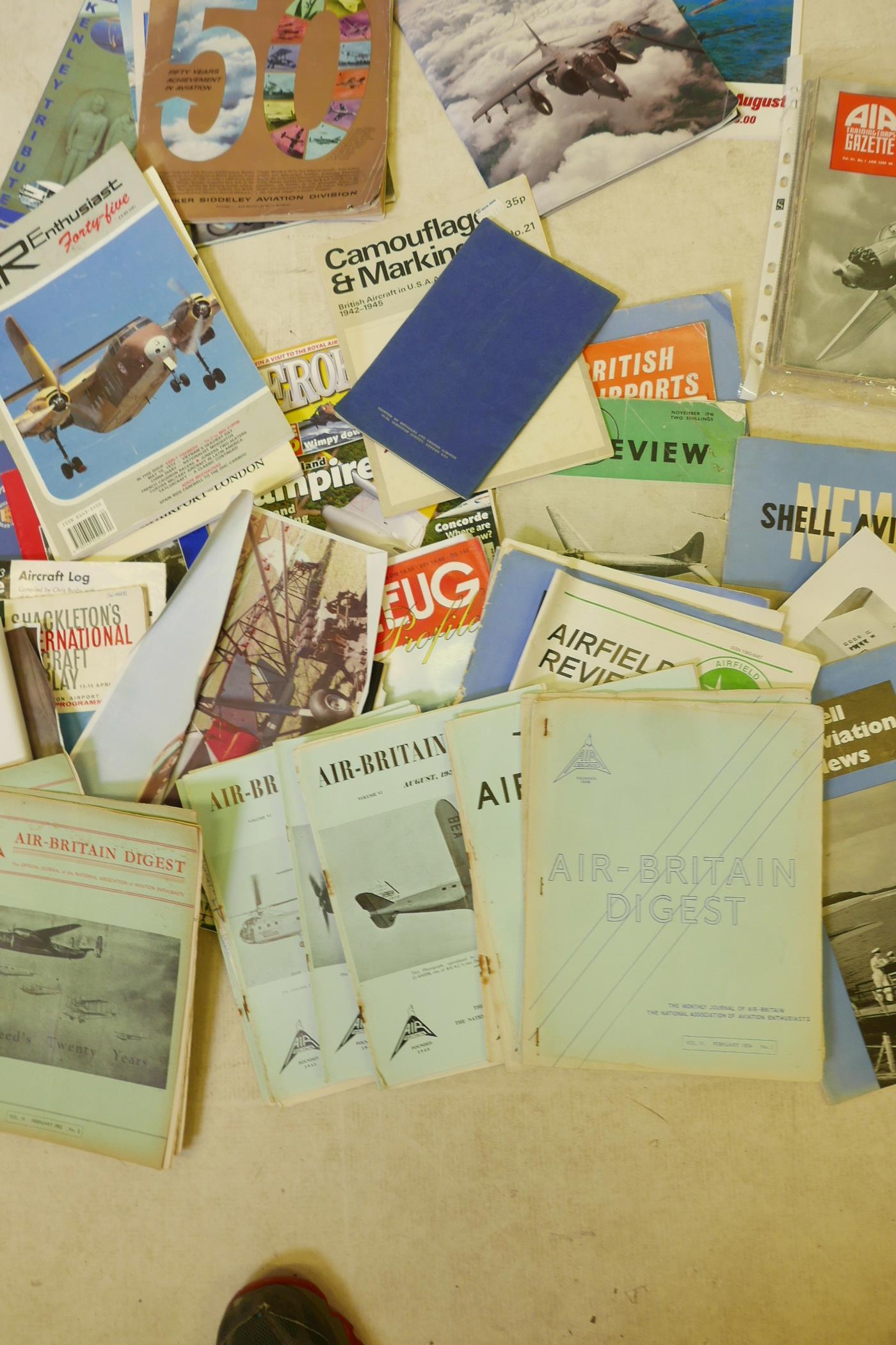 A box of aviation magazines and ephemera including early copies of the Air Britain Digest, Shell - Image 3 of 6