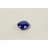 A 1.69ct natural blue sapphire from Sri Lanka, oval cushion mixed cut, GJSPC certified with