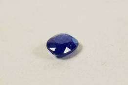 A 1.69ct natural blue sapphire from Sri Lanka, oval cushion mixed cut, GJSPC certified with