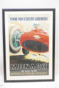 After J. Ramel, a poster for the 13th Monaco Grand Prix, 1955, reprinted by Arte Paris for the Musee