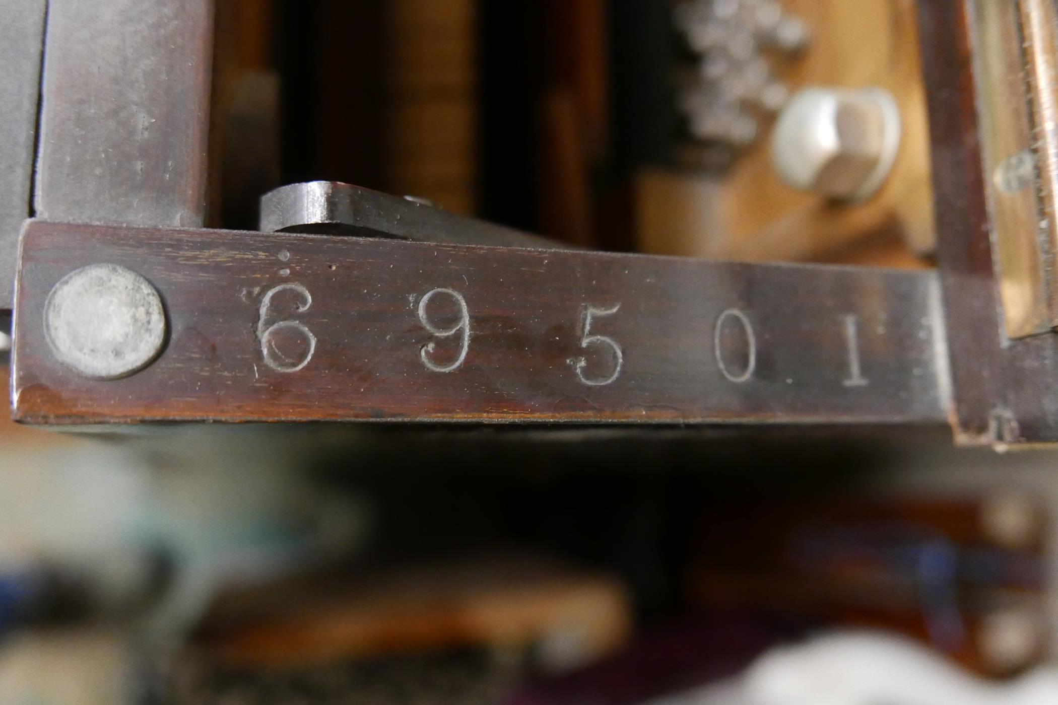 A John Brinsmead and Sons upright piano, with a rosewood case and iron frame, 56" x 26" x 51" - Image 5 of 6