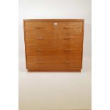A Remploy chest of four long drawers with a formica top, 36" x 20½", 33½" high