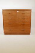 A Remploy chest of four long drawers with a formica top, 36" x 20½", 33½" high