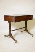 A C19th colonial rosewood gentleman's vanity table, the lift up top revealing a fitted interior