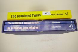 Two volumes, 'The Lockheed Twins' by Peter J Marson and two part set 'The Lockheed Constellation' by