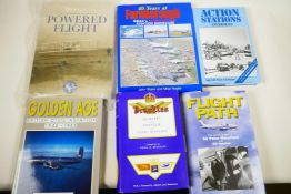 Six volumes relating to aviation; 'One Hundred Years of Powered Flight, 40 Years at Farnborough', '