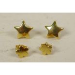 Two pairs of 18ct gold earrings, 4.4 grams