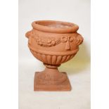 A Whichford Pottery terracotta garden urn, 25" diameter, 27" high