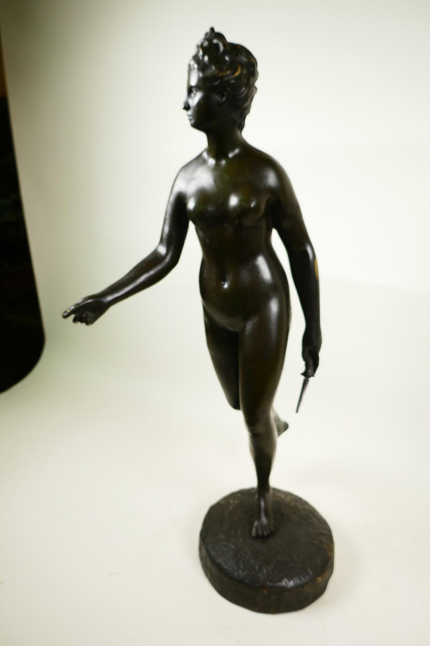 A bronze figure of Diana the Huntress, 23½" high - Image 4 of 4