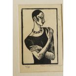 Monica Rawlins (British, 1903-1990), '1920s woman', limited edition woodcut, signed in pencil