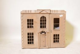 A Georgian style doll's house, A/F with some contents, 23" x 11", 20" high