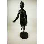 A bronze figure of Diana the Huntress, 23½" high