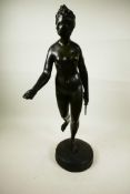 A bronze figure of Diana the Huntress, 23½" high