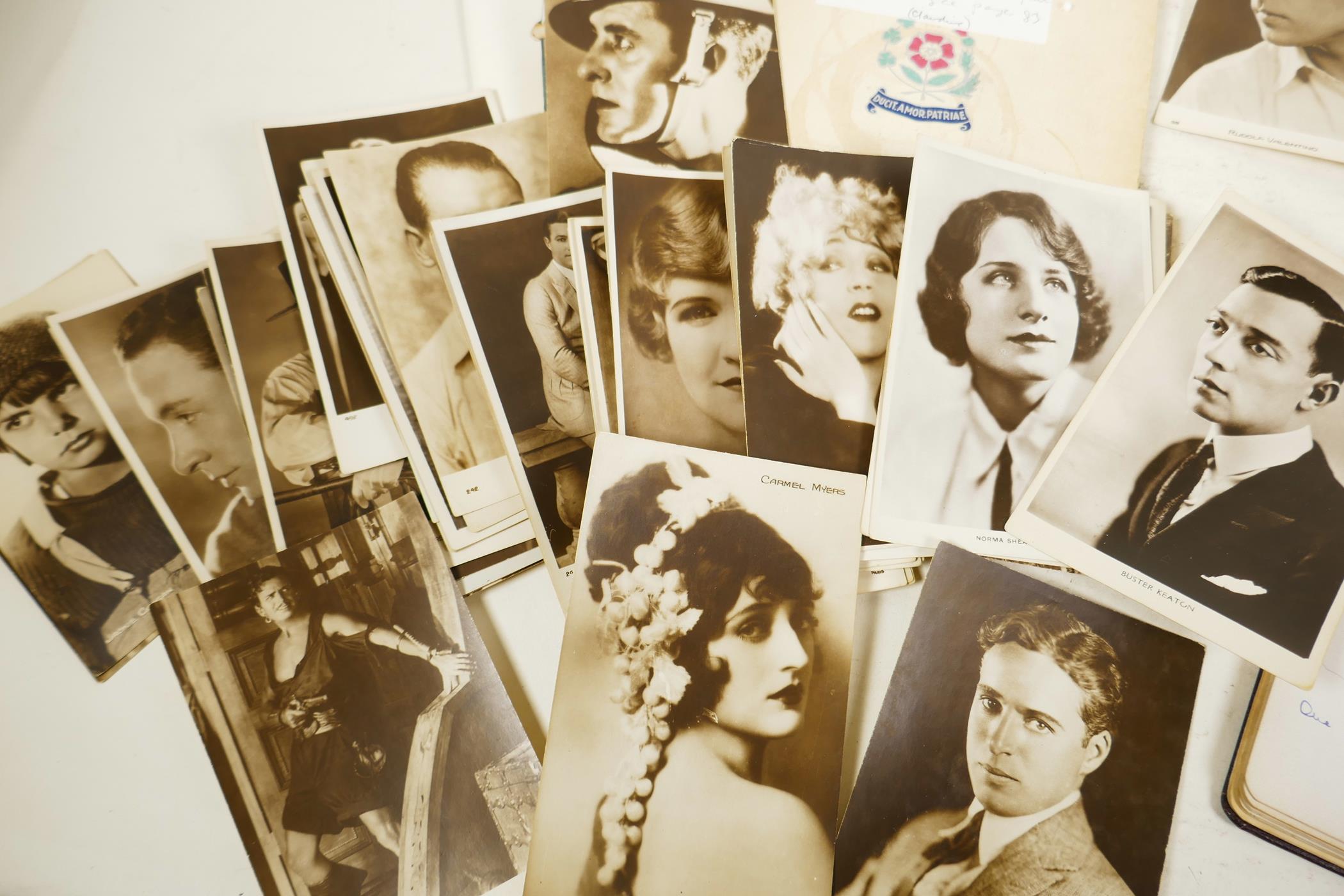 A good collection of c.48 original early C20th photographic postcards featuring silent film stars - Image 2 of 9