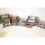 Fourteen 1.18 scale model cars including a Ferrari, Land Rover etc, Eagle, Burago and Maisto,