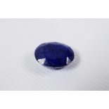 An 11.00ct blue natural sapphire, oval mixed cut, IDT certified with certificate