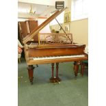 An early C20th rosewood Bechstein Model A Grand Piano, the metal frame numbered 124024, raised on