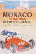 After J. Ramel, a poster for the 14th Monaco Grand Prix, 1956, reprinted by Arte Paris for the Musee